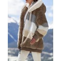 Faux Fur Hooded Drawstring Jacket, Casual Long Sleeve Jacket For Fall & Winter, Women's Clothing