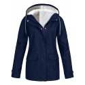 Drawstring Hooded Trench Coat, Casual Zip Up Long Sleeve Versatile Outerwear, Women's Clothing