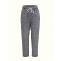 Solid Fuzzy Jogger Pants, Casual Drawstring Waist Warm Pants With Pocket, Women's Clothing