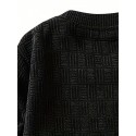 All Match Knitted Sweater, Men's Casual Warm Slightly Stretch Crew Neck Pullover Sweater For Men Fall Winter