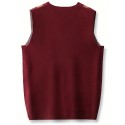 Men's Knitted Sleeveless Shirt, Formal Slightly Stretch V Neck Tank Top For Business Activities