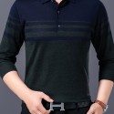 Men's Stylish Striped Sweater , Casual Mid Stretch Breathable Long Sleeve Shirt Top For City Walk Street Hanging