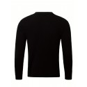 Chic Knit Shirt, Men's Casual Stylish Lapel Middle Stretch V-Neck Pullover Sweater For Winter Autumn