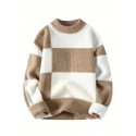 Cool Knitted Sweater For Men, Men's Casual Retro Striped Pullover Knit Sweater Streetwear For Winter Fall, As Gifts