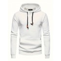 Waffle Cool Hoodies For Men, Men's Casual Solid Pullover Hooded Sweatshirt With Kangaroo Pocket Streetwear For Winter Fall, As Gifts