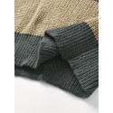 Trendy Men's Color Block Knitted Sweater - Warm And Comfortable Loose Pullover For Stylish Men