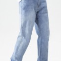 Loose Fit Vintage Jeans, Men's Casual Street Style Denim Pants With Pockets