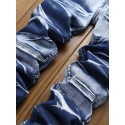 Slim Fit Chic Jeans, Men's Casual Street Style Tie Dye Medium Stretch Denim Pants