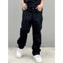 Y2k Loose Fit Jeans, Men's Casual Street Style Baggy Jeans For Fall Winter