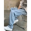 Men's Loose Wide Leg Jeans, Casual Street Style Denim Pants