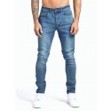 Slim Fit Jeans, Men's Casual Street Style Solid Color Mid Stretch Denim Pants For Spring Summer