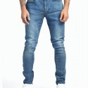 Slim Fit Jeans, Men's Casual Street Style Solid Color Mid Stretch Denim Pants For Spring Summer