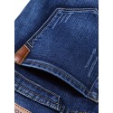 Classic Design Semi-formal Jeans, Men's Casual Stretch Denim Pants For All Seasons Business