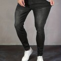 Men's Slim Fit Chic Jeans, Men's Casual Street Style Distressed Medium Stretch Jeans