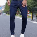 Slim Fit Classic Design Jeans, Men's Casual Street Style Stretch Denim Pants