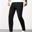 Contrast Stitching Slim Fit Jeans, Men's Casual Street Style Mid Stretch Denim Pants For Spring Summer