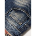 Regular Fit Ripped Jeans, Men's Casual Street Style Distressed Denim Pants For All Seasons