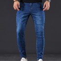 Men's Slim Fit Jeans, Street Style Distressed Medium Stretch Denim Pants