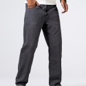 Men's Casual Loose Fit Jeans, Street Style Straight Leg Denim Pants