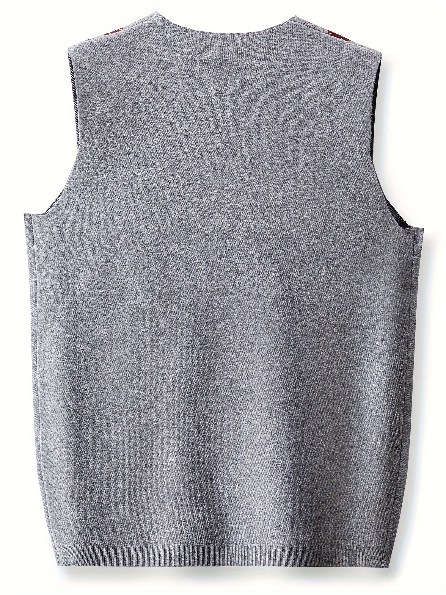 mens knitted sleeveless shirt formal slightly stretch v neck tank top for business activities details 1