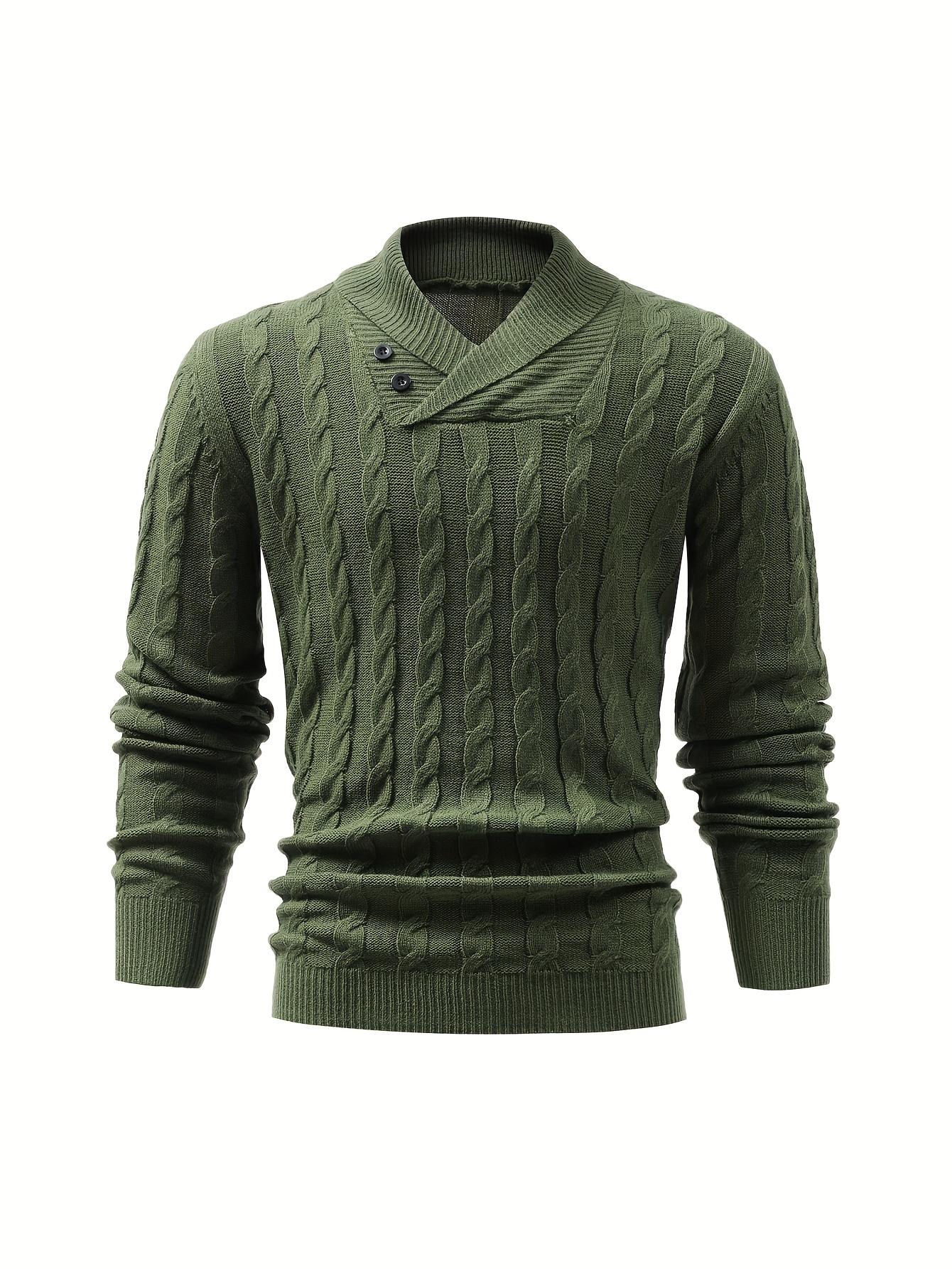 all match knitted shawl collar sweater mens casual warm high stretchy pullover sweater for fall winter details 27