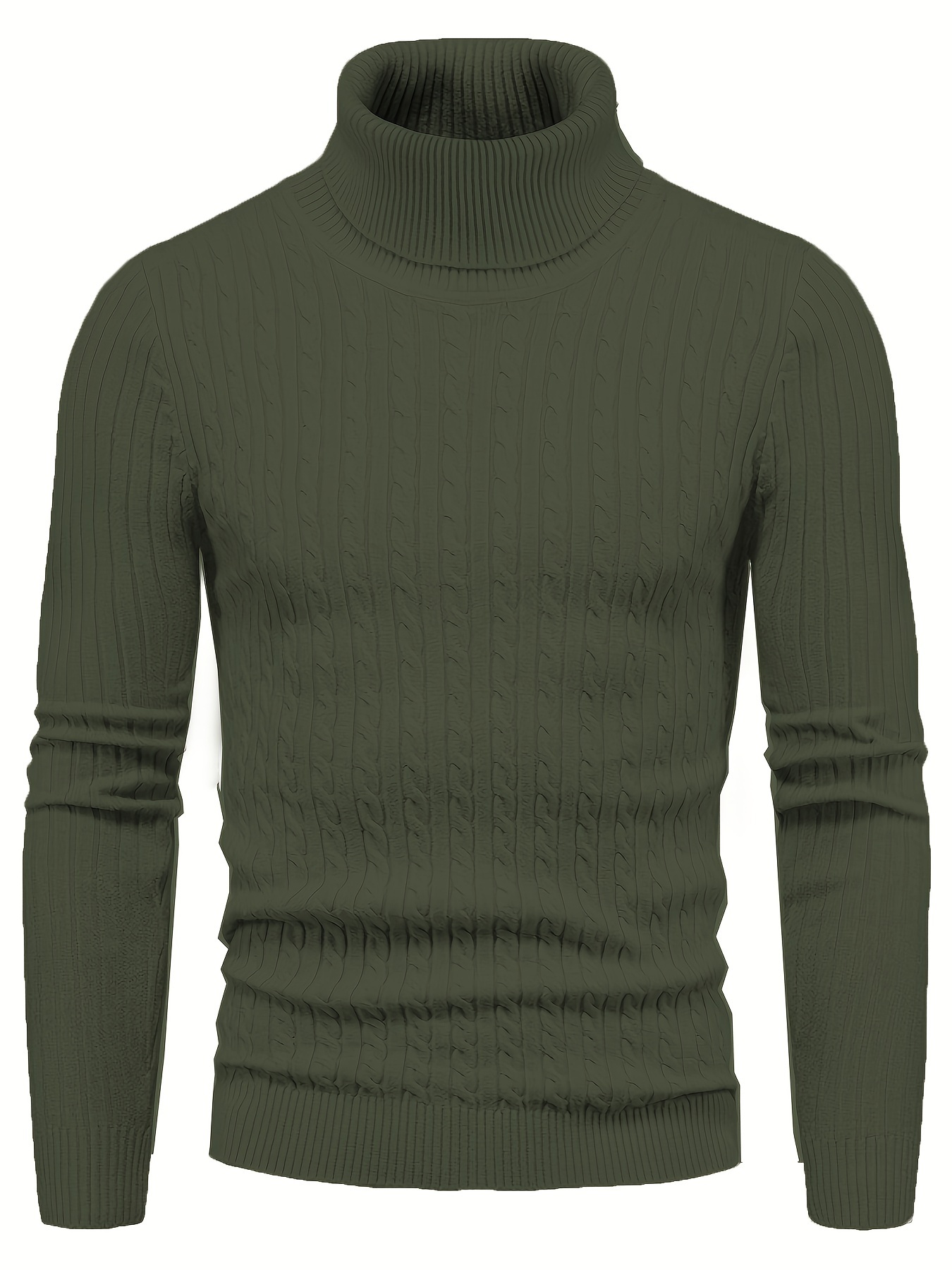 all match knitted solid sweater mens casual warm high stretch turtleneck pullover sweater for men fall winter details 12