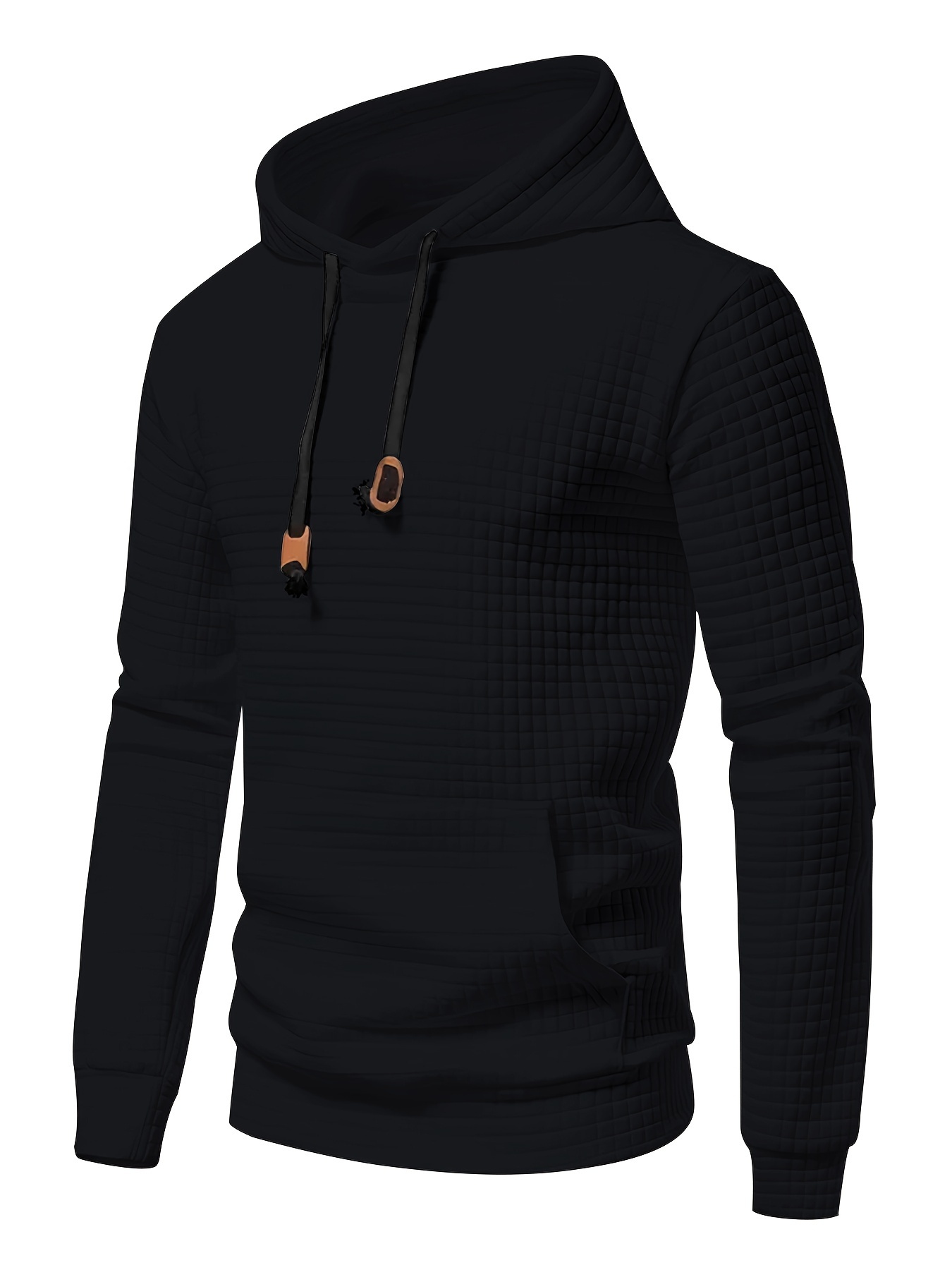 waffle cool hoodies for men mens casual solid pullover hooded sweatshirt with kangaroo pocket streetwear for winter fall as gifts details 40