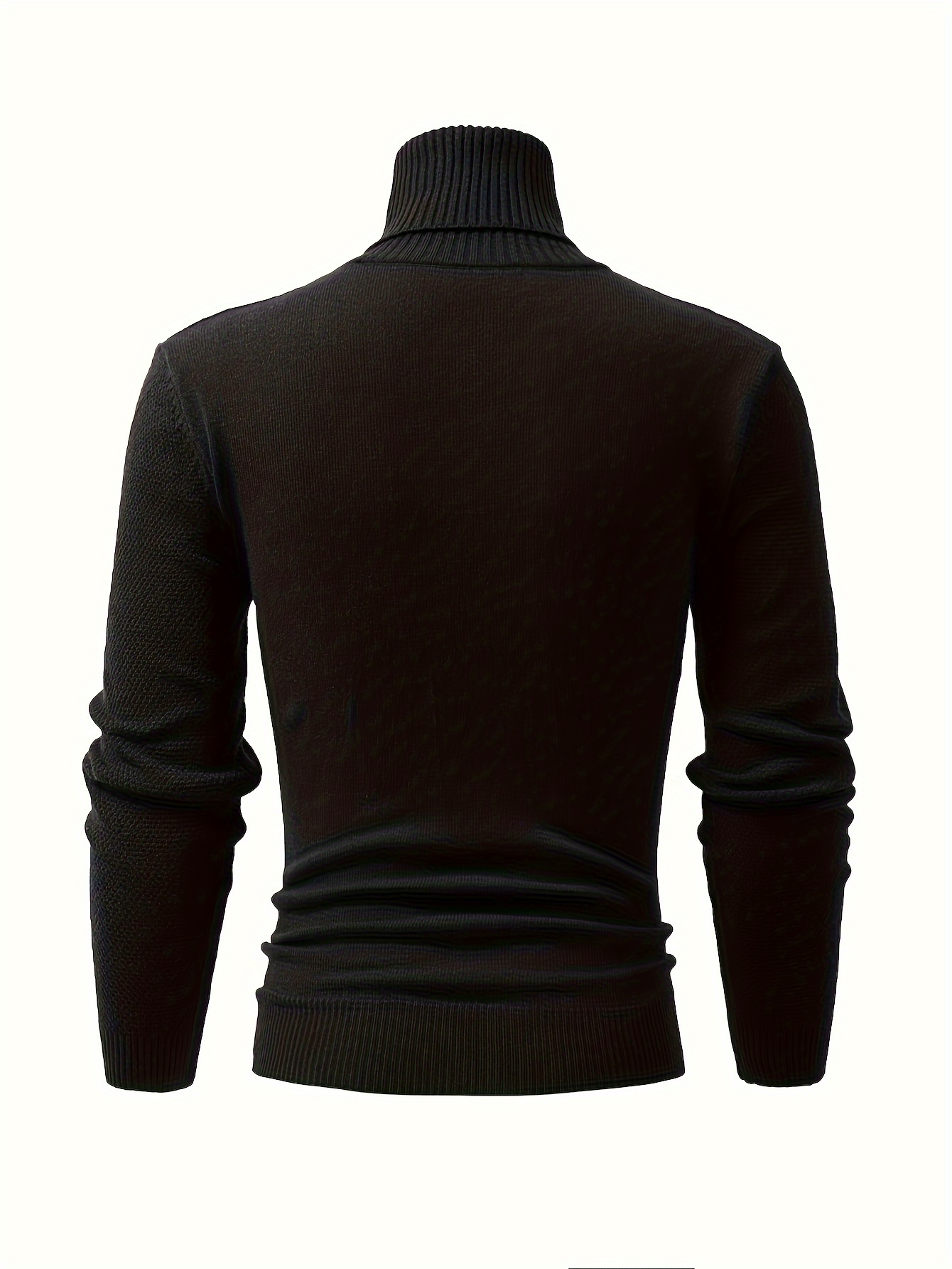 turtle neck knitted cable sweater mens casual warm solid high stretch pullover sweater for fall winter details 38