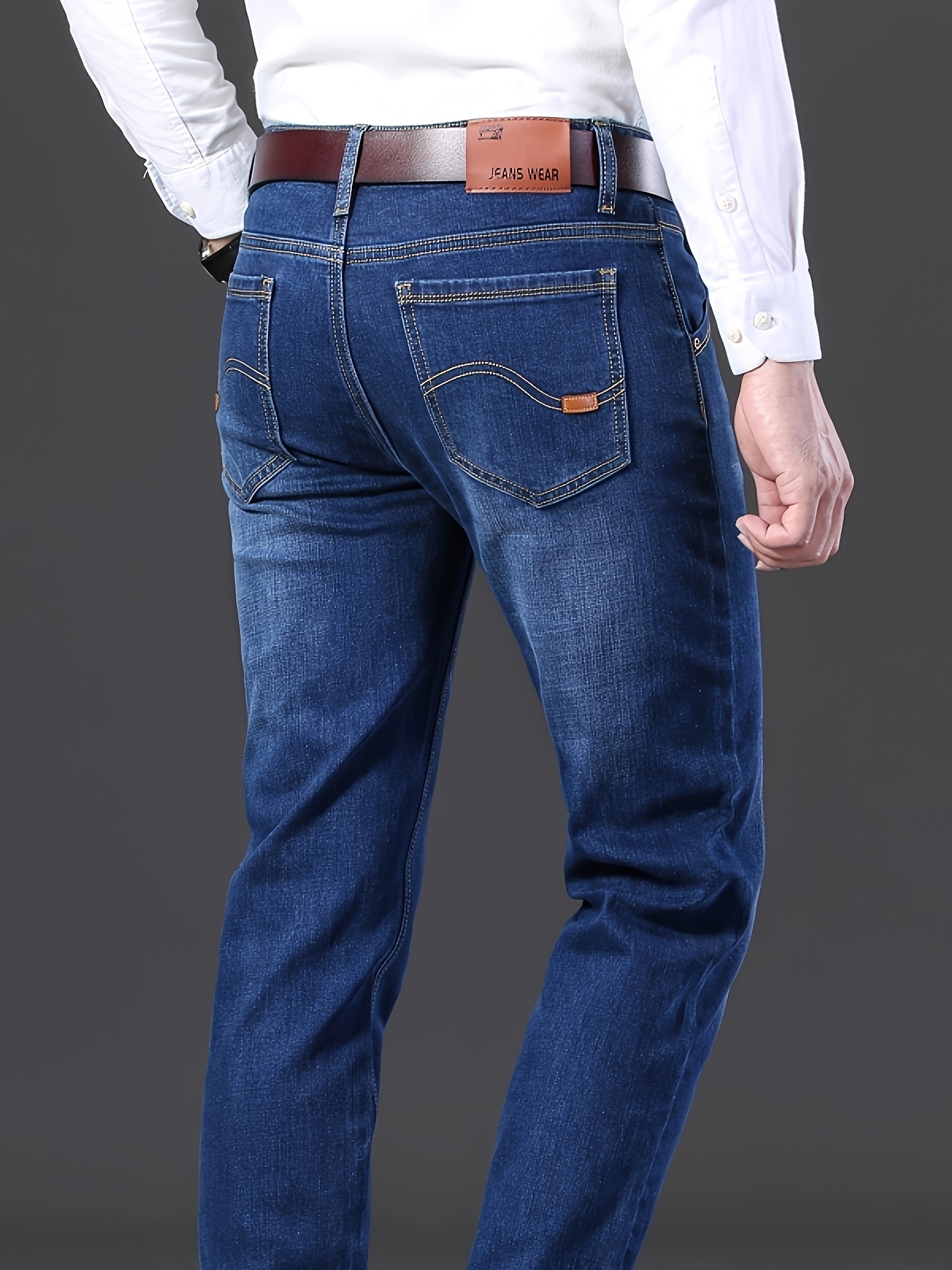 semi formal jeans, mens semi formal jeans chic classic design stretch jeans for business details 9